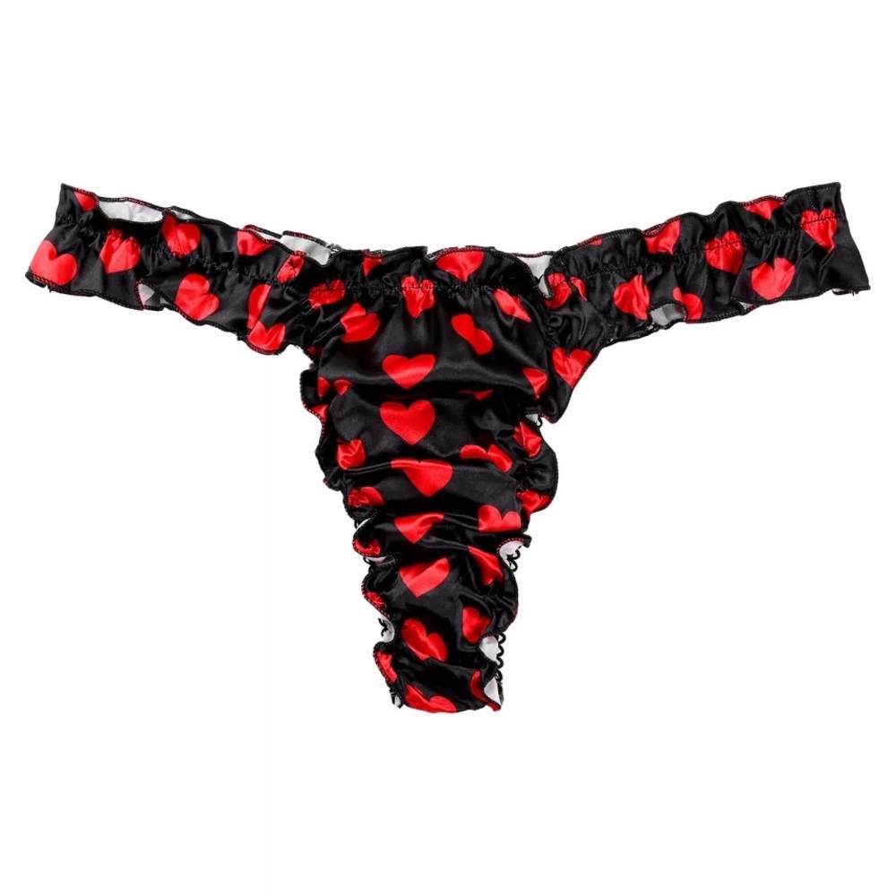 Men’s Women’s Silk Panties Satin Briefs Cute Hi-Lo Rise Thongs Scrunch Underwear - Picture 11 of 16